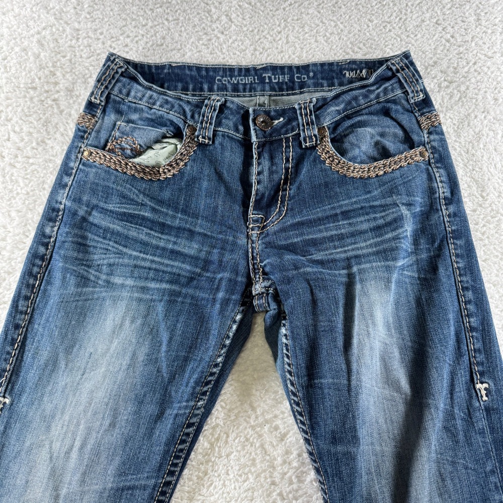 Cowgirl Tuff Wild & Wooly Size 28x35 Womens Jeans Horse Western Rodeo Bootcut - Picture 4 of 11